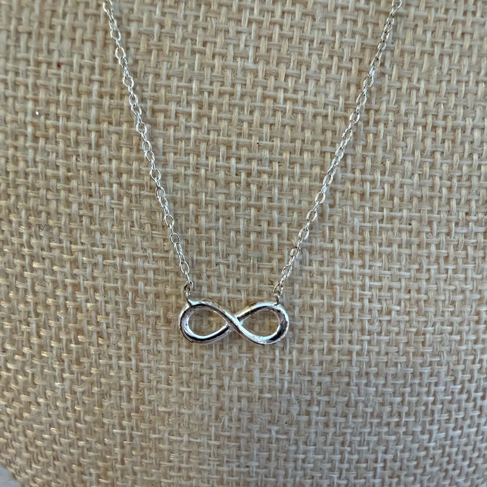 925 Sterling Silver Infinity Symbol Necklace Minimalist Figure 8 Pendant 18in